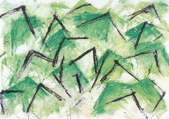 ohne Titel, Akryl auf Papier, 70x100 cm, 1997